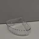 iDesign Plastic Suction Cup Corner Shower Basket for Bathroom Storage, Set of 1, Clear, Made in USA