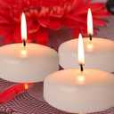 3inch White Floating Candles, 36PACK 13-15Hours Unscented Dripless Wax for Cylinder Vases, Centerpieces at Wedding, Birthday,Party, Pool, Holiday (36PACK, White)