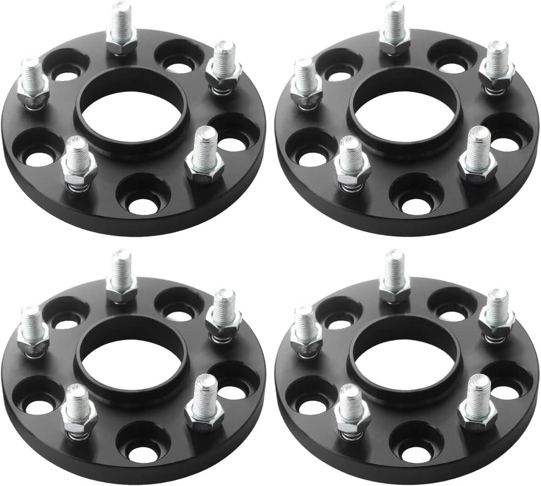GAsupply 15mm 5x114.3mm Wheel Spacers, 5 Lug Forged Hubcentric 5x4.5 Wheel Spacers 64.1mm Hub Bore with 12x1.5 Studs, Fit for Civic CR-V Element Acura CL ILX RSX TLX TSX MDX (4pcs) (15mm, 64.1mm Bore)