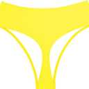 Kepblom Women's Thong Rave Bottoms High Waisted Bikini Bottom High Cut Panties for Dance Festival L