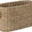 StorageWorks Toilet Paper Storage, Toilet Paper Storage Holder for 6 Regular Rolls, Wicker Basket for Bathroom, Natural Seagrass