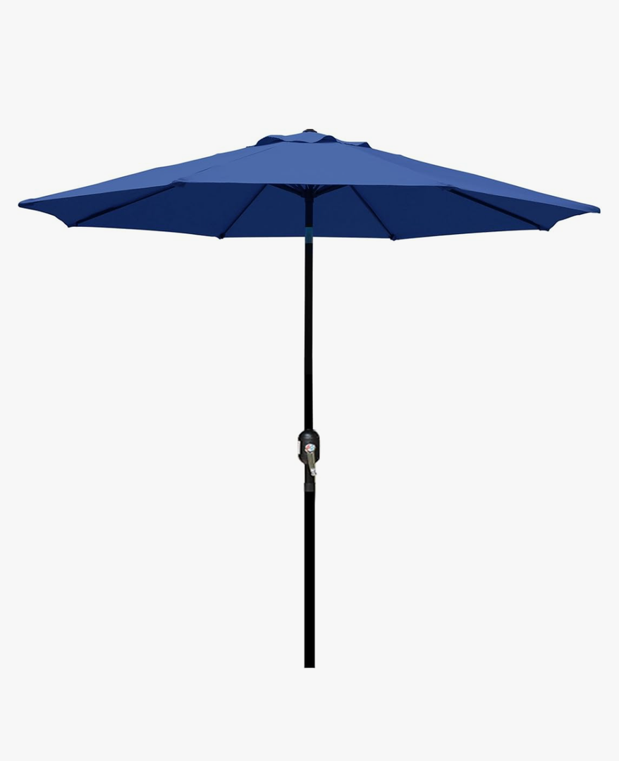 Blissun 9' Outdoor Patio Umbrella, Outdoor Table Umbrella, Yard Umbrella, Market Umbrella with 8 Sturdy Ribs, Push Button Tilt and Crank