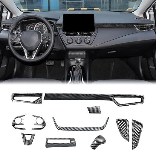 11PCS Carbon Fiber Interior Kit Accessories Compatible with Toyota Corolla 2020–2026 Sedan & 2019–2026 Hatchback