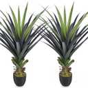 4ft Artificial Spiked Agave Plant, 48inch Faux Agave Plants Indoor Realistic Floor Plant Perfect for Front Porch, Patio, Indoor Outdoor Home, Office Decor (Set of 2)