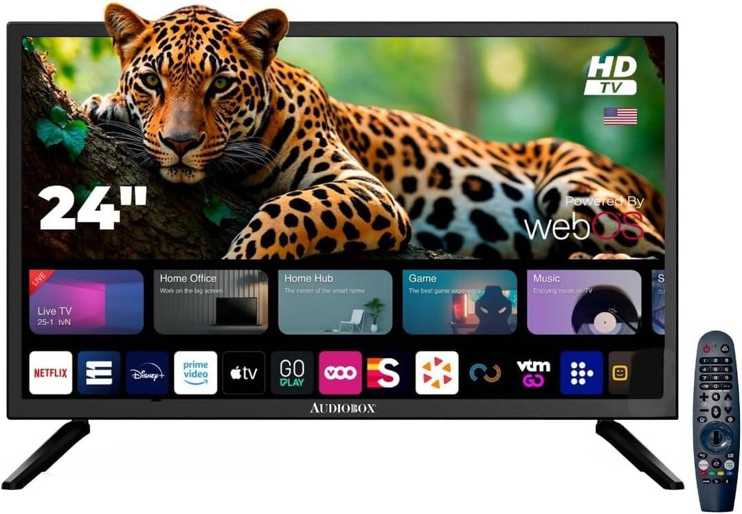 Audiobox TV-240SD 24" Smart LED HDTV for RV, Camping | Magic Remote, webOS Hub, Bluetooth, Dual-Band WiFi, & 12V AC/DC Compatibility