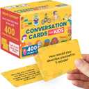 400 Conversation Cards for Kids Engage Kids, Laugh, and Grow Closer During Family Dinner, Game Night, and Road Trips Have Fun Building Social-Emotional Skills - Super Portable 2.5" x 1.75" Cards