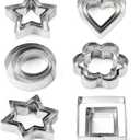 18 Pieces Metal Cookie Cutters, Stainless Steel Molds Flower Square Heart Round Star Shapes for Home Holiday Mother's Day