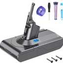 FLYLINKTECH Battery V8 Replacment 6000mAh for V8 Series Vacuum Cleaners V8 Animal Absolute Fluffy SV10 Cord-Free Handheld Vacuum Cleaner with Cleaning Brush+Screwdriver+2*Pack Filters