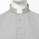 Men's Clergy Tab Collar Polo Shirt Short Sleeve Pastor Minister Preacher Shirt (Gray)