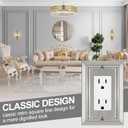 Metal Wall Plate for Electrical Outlets, Decorative Brushed Nickel Switch Plates Outlet Cover, Light Switch Cover Plate, 1-Gang Wall Plates (Single Decoretor, 6 Pack)