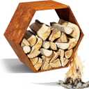 Firewood Log Rack Hexagon Heavy-Duty, Sturdy Log Holder with Honeycomb Design for Wood Storage, Suitable for both Outdoor and Indoor Use