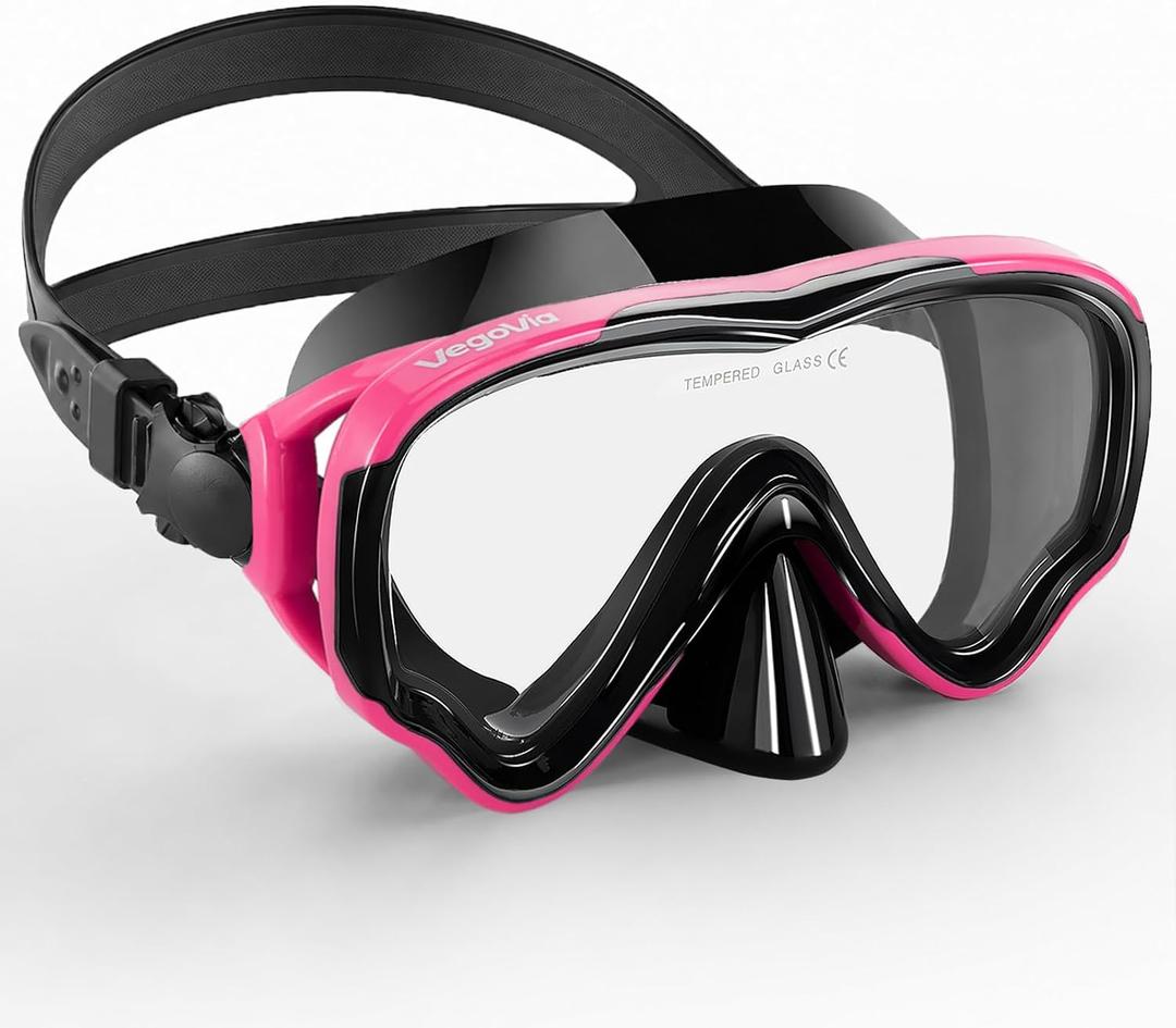 VegoVia Adult Swim Goggles with Nose Cover, 180° Clear Wide View No Leak Diving Mask Pool Goggles for Women Men Adult Youth