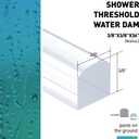 Shower Dam, 2 PCS 3/8" X 3/8" (WxH) Shower Threshold Water Dam,36In Clear Acrylic Shower Bottom Seal Stop Shower Leaks and Create a Water Barrier