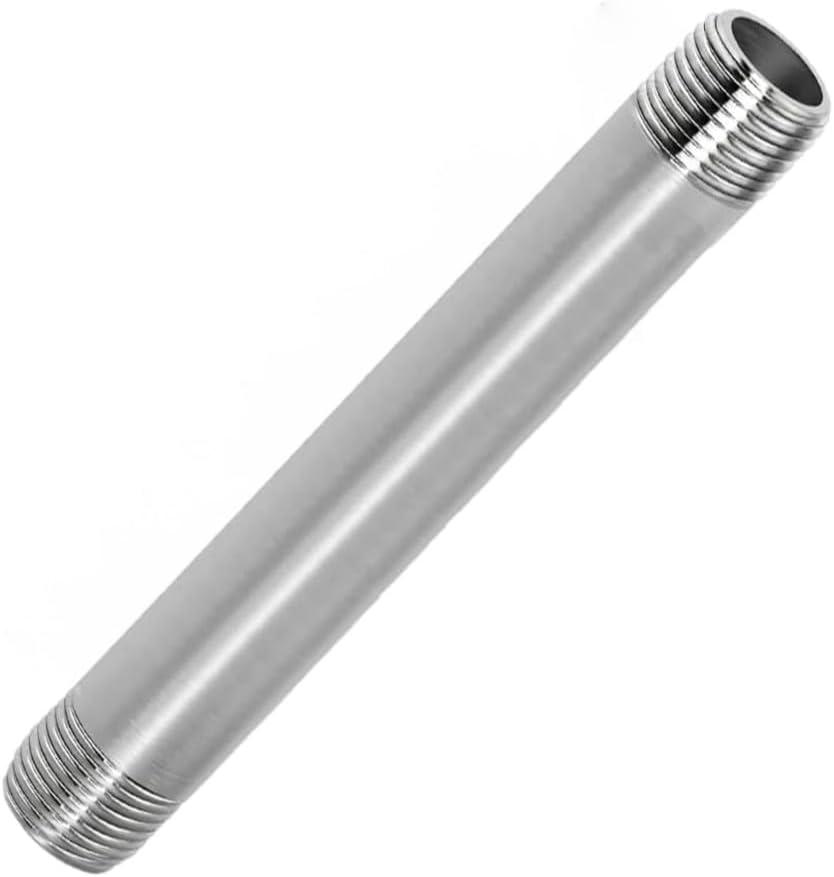 304 Stainless Steel Nipple Pipe Fitting 1" NPT X 1" NPT Male Thread Cast Pipe Fittings 12" 300mm Length 1PC