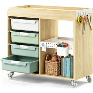 SYKIARIOL Craft Organizers and Art Supply Storage, Art Cart, Mint Green