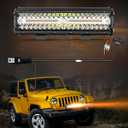 NAOEVO 12 Inch LED Light Bar, 300W 30000LM LED Offroad Fog/Driving Lights with 2 Leads Wiring Harness, Spot & Flood Combo, Work for Truck Boat UTV ATV, 1 Pc (White/Amber/White&Amber)