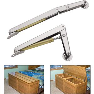 YUMORE Gas Struts 100N/22LB Heavy Duty Support Hinges Automatic Slow Lowering Safety Pneumatic for Cabinets Wooden Box Toy Chest