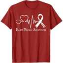 Atrial Fibrillation American Heart Disease Awareness T-Shirt, Size M