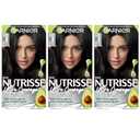 Garnier Hair Color Nutrisse Ultra Coverage Nourishing Creme, 200 Deep Soft Black (Black Sesame) Permanent Hair Dye, 3 Count (Packaging May Vary)