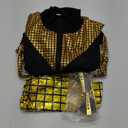 Ezuwail 70s 80s Outfits for Men Women Metallic Disco Outfit Halloween Costumes Tracksuit Sportswear 7pcs XL