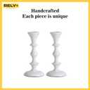 Rely+ White Metal Taper Candle Holders Set of 2 5.75" Decorative Candlestick Holders for Table Centerpiece, Home Dcor, Dining Table, Wedding & Party Decorations