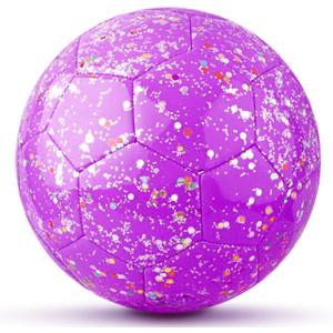 Soccer Balls Size 3, Sparkle Soccer Ball for Girls Kids 3-8 4-6 6-8 Glitter Outdoors Sports Recreation Playing Ball for Birthday Easter Soccer Gifts