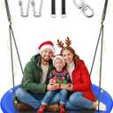 43" Saucer Tree Swing for Kids Adult, 700lbs Weight Capacity, Waterproof Flying Saucer Swing with Adjustable Hanging Straps, Swing Seats for Backyard Outdoor Indoor Playground, Blue