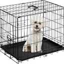 Yapamar 24 Inch Single Door Dog Cage - Durable Metal Pet Kennel with Secure Lock, Collapsible Design & Removable Tray for Easy Cleaning - Portable Puppy Crate for Small to Medium Dogs