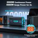 2000 Watt Pure Sine Wave Inverter, 24V DC to 120V AC Inverters for RV, Truck, Solar, Home, Power Inverter with 3 AC Outlet, 30W USB-C, 5V 3.1A USB, Hardwire Port, Remote Control, Surge 4000W