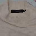 ZESICA Women's Casual Turtleneck Long Lantern Sleeve Oversized Ribbed Knit Pullover Sweater Jumper Top Size S Beige