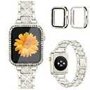 Mesime Compatible for Apple Watch Band with Screen Protector Case, Jewelry Replacement Bands 46mm 45mm 44mm 42mm 41mm 40 mm 38mm 2 Pack Protective Cover for iWatch Series 11/10/9/8/7/6/5/4/3/2/1/SE Women