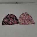Jemis Sweet Heartwarming Breast Cancer Beanie Hat, Romantic Knitted Hat, Cancer Headwear Caps Baggy Skull Sleep Scarf (2 Pack Black & Pink)