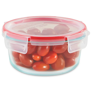 Pyrex Freshlock Glass Food Storage Container, Airtight & Leakproof Locking Lids, Freezer Dishwasher Microwave Safe, 4 Cup