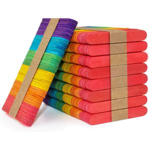 WISYOK 450PCS Colored Craft Sticks, 2.5 Inch Mini Wood Popsicle Sticks, Rainbow Craft Sticks, Ice Cream Sticks for DIY, Craft Creative Designs, Arts & Handwork