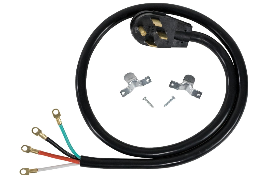 Certified Appliance Accessories 50-Amp Appliance Power Cord, 4 Prong Range Cord, 4 Wires with Eyelet Connectors, 4 Feet, Copper Wire