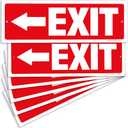 iSYFIX Exit Signs - 6 Pack 12x4 Inch Directional Left Arrow Signs, 40 mil Polystyrene Plastic, UV Laminated, Scratch & Fade Resistant, Waterproof - Ideal for Office, Theater, School, Business