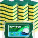 AIDEA Sponges Kitchen, Heavy Duty Scrub Sponge-24Count, Sponges for Dishes, Cellulose Dish Sponge, Scrubbing Power for Tough Messes, Cleaning Power for Non-Coated Cookware, Dishes, Pots, Pans (Green)