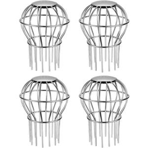 Gutter Guard, Fits for 2.8" ~ 3.7" Round Downspout, 304 Stainless Steel Rigid Filter Strainer, Stops Leaves Seeds and Other Debris, Gutter Cleaning Tool  4 Pack