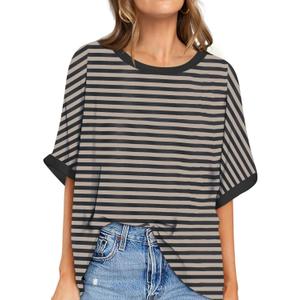 UEU Women Oversized T-Shirt Summer Casual Loose Fit Short Sleeve Basic Tops Workout Gym Tee Shirt (XX-Large)