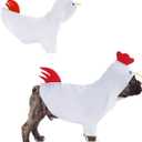 DELIFUR Dog Halloween Chicken Costume - Dog Thanksgiving Hoodies for Small Medium Pet Cute Animal Clothes Cosplay Sweatshirt for Boston Terrier (Chicken, Small)