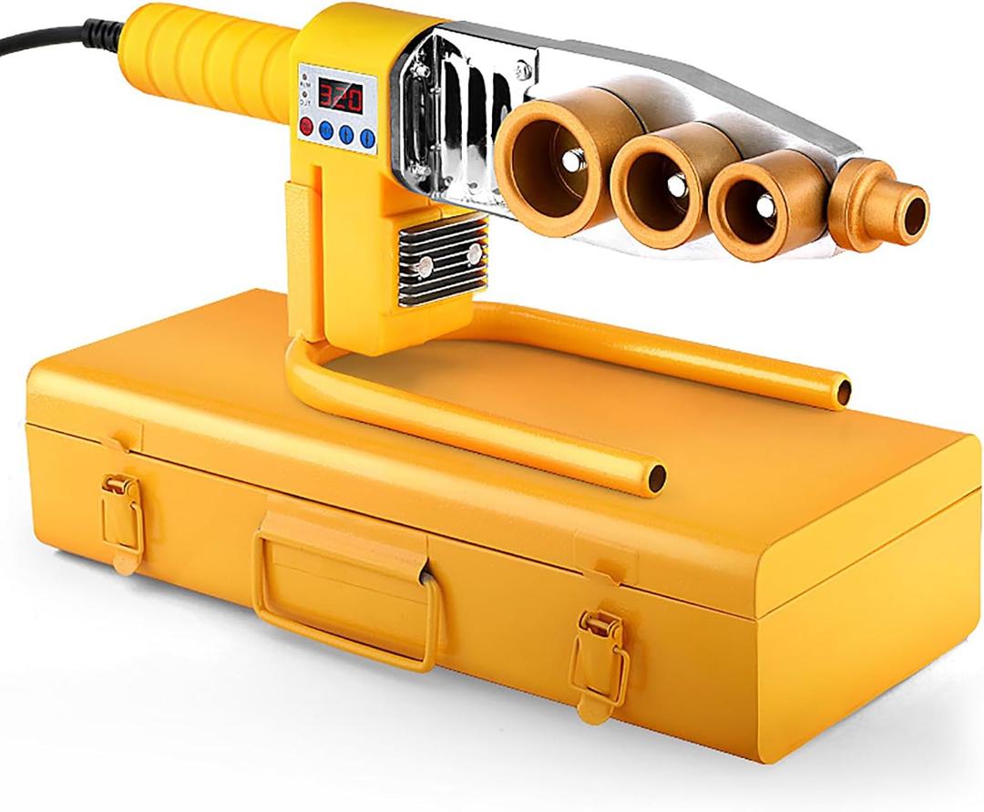 Plastic Pipe Welding Tool，Plastic Welder Tit Contains Welding Heads of 6 Diameters，Water Pipe Welding Machine Electric Heating Hot Melt Tools for PPR PE Tube 1000W 220V