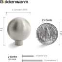 Goldenwarm 10 Pack Brushed Nickel Cabinet Knobs Brushed Satin Nickel Knobs for Dresser Round Ball Kitchen Drawer Hardware Single Hole