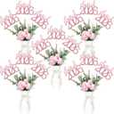 Amyhill 24 Pcs 2026 Graduation Decorations Class of 2026 Graduation Centerpiece Sticks Glitter Double Sided for Table Grad Party Decorations for Vase Table Toppers Supplies(Pink)