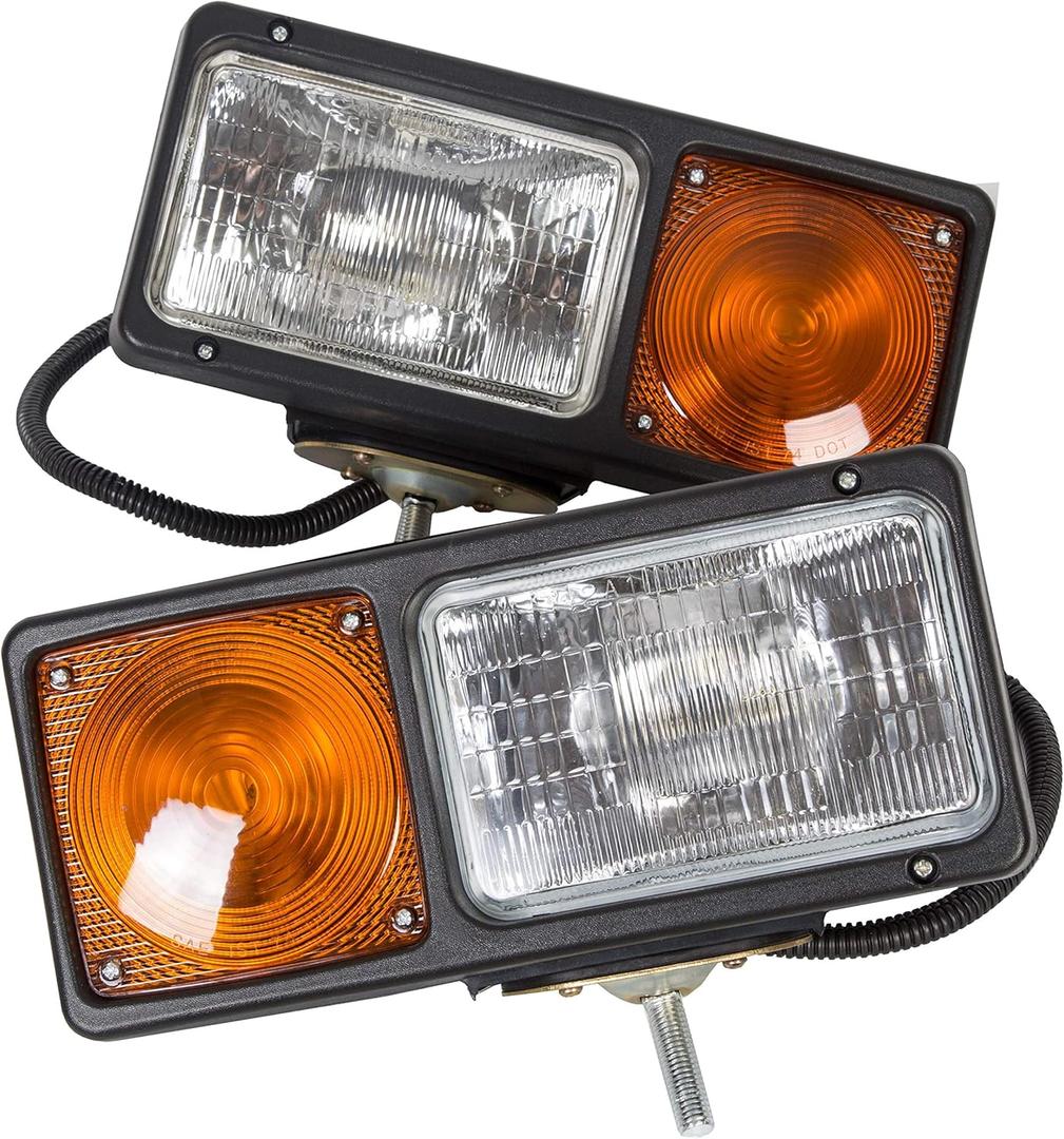 HECASA Universal Trunk Snowplow Lights Plastic Clear Lens+Black Housing Replacement For 64261-4