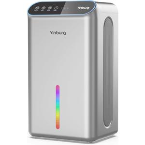 Dehumidifier for Basement (85 OZ, 800 sq ft) Quiet Dehumidifiers for Home, Auto Shut-Off, Sleep Mode, 3 Gear Timer(8H,16H,24H), Small Dehumidifier for Bedroom, Bathroom with Drain Hose(Silver Gray)