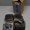 Yeaqee 50 Pcs Mini Metallic Gift Bags with Handles 4x4.75x2.25'' Tiny Thank You Favor Bag with Tag for Women's Day St. Patrick's Wedding Spring Easter Welcome Baby Shower Birthday (Black,Gold)