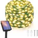 Ollny Solar String Lights Outdoor, 66FT 200LED Solar Fairy Lights with 8 Modes, Waterproof Fairy Light for Outside Yard Garden Patio Camping Party Wedding(Warm White) (1 Pack-200LED)