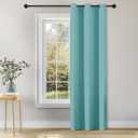 ChrisDowa Blackout Curtains 84 inches Long for Bedroom - Grommet Thermal Insulated Room Darkening Curtains for Living Room (1 Panel, Aqua, 42 x 84 Inch)