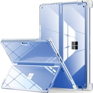 INFILAND Microsoft Surface Pro 11 AI/10/9 5G Case 13 Inch 2022, Full Crystal Clear [Anti-Yellowing] All-in-one Protection Shell Cover, Work with Type Cover Keyboard & Surface Slim Pen 2, Bayer Clear