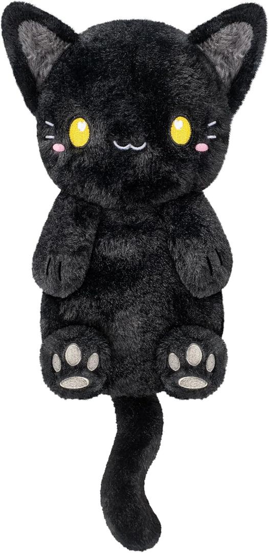 Black Cat Microwavable 1.5 lbs Unscented Heating Pad for Women and Kids- Cute Soft Cozy Pillow Plush Heatable Warm Stuffed Animals - Kawaii Hot and Cold Plushie - Black Cat Gifts for Girls and Women